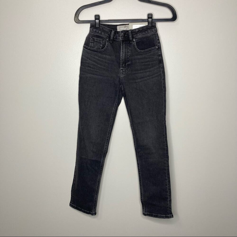 NWT EVERLANE The Curvy Cheeky Jean Ankle Washed Black 23